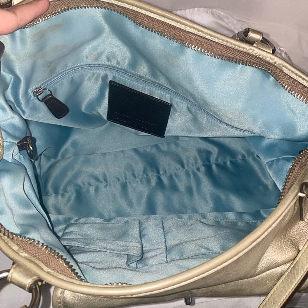 Coach Metallic Gold Leah Tote - Picture 6 of 16
